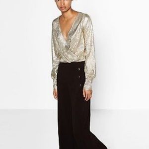 Zara Metallic Blouse - Cross Over